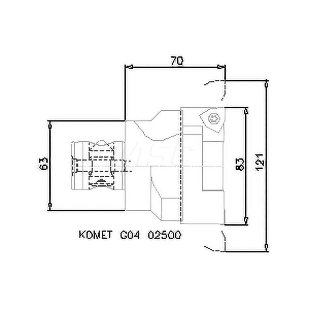 Komet 6288112196 Boring Head: 63 mm Body Dia, Manual