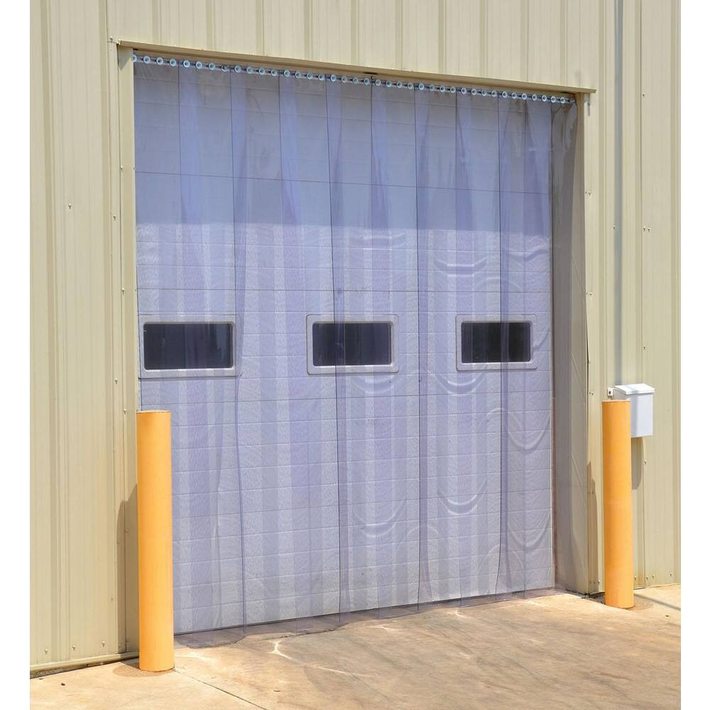 Vestil TG-1200-F-H-96- Dock Strip Doors/Curtains; Curtain Type: Industrial Curtain Kit ; Door Width (Feet): 8 ; Door Height (Feet): 12 ; Material: PVC; Vinyl ; Color: Clear ; Antistatic: No