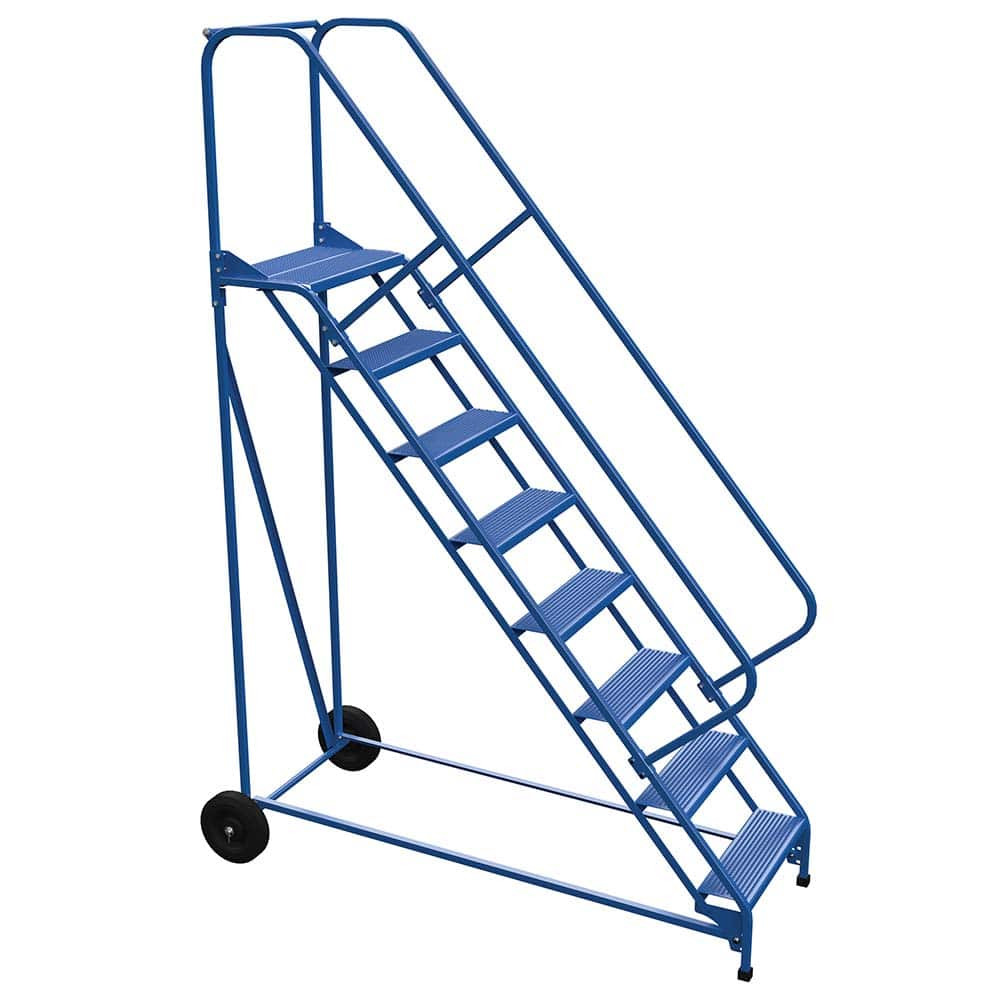 Vestil LAD-RAF-8-24-P- 8-Step Steel Step Ladder: Type IA, 110" High