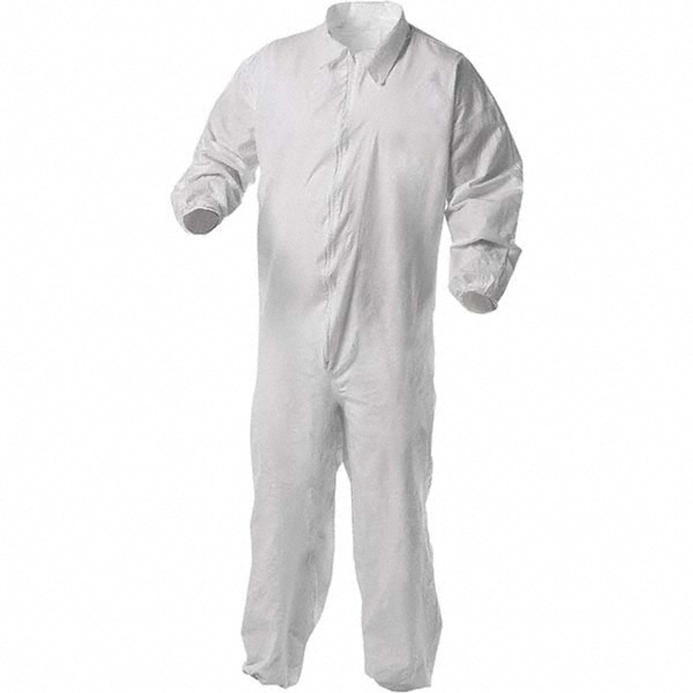 KleenGuard 38927 Disposable Coveralls: Size Large, Film Laminate, Zipper Closure