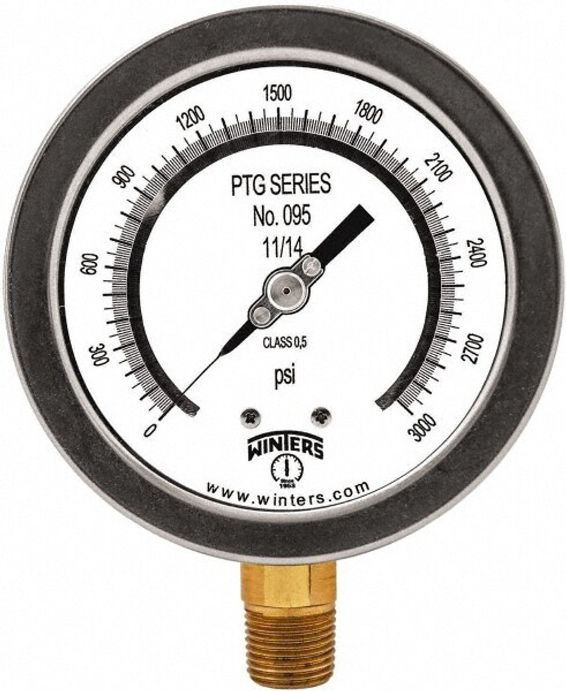 Winters PTG4014-TG4 Pressure Test Gauges & Calibrators; Minimum PSI: 0 ; Diameter (Decimal Inch): 4.00 ; Accuracy (Percentage): 0.50%