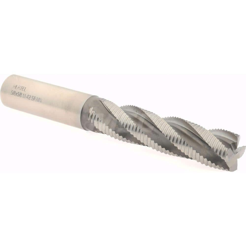 Hertel 41120536 Roughing End Mill: 5/8" Dia, 4 Flutes, Single End, Cobalt