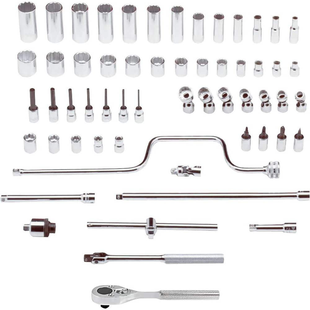 Proto J52142 Deep Standard Socket Set: 58 Pc, 3/8" Drive, 1/4 to 1" Socket