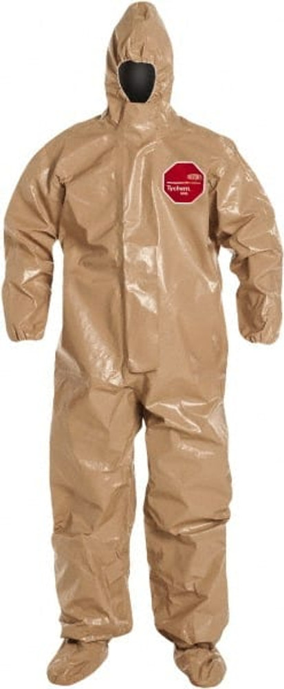 Dupont C3128TTNMD00060 Non-Disposable Rain & Chemical-Resistant Coverall: Tan, Hazmat