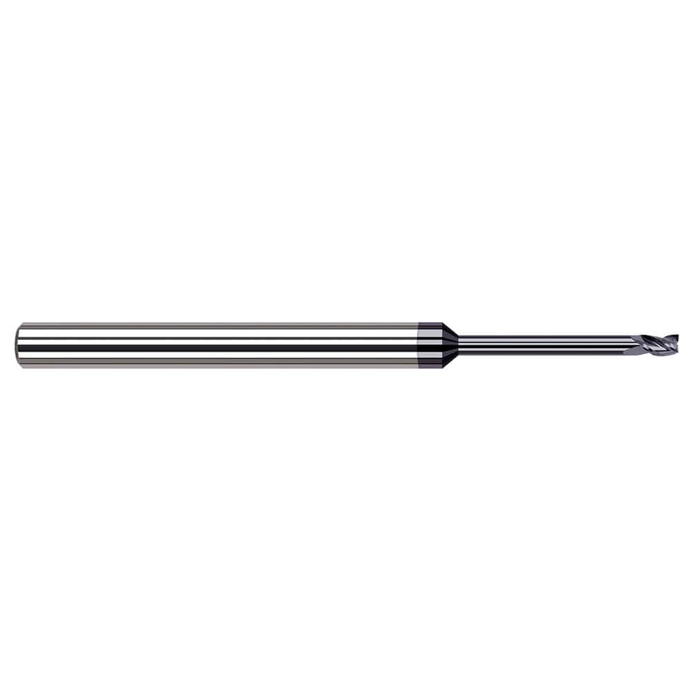 Harvey Tool 982135-C3 Square End Mill: 0.035'' Dia, 0.052'' LOC, 1/8'' Shank Dia, 2-1/2'' OAL, 3 Flutes, Solid Carbide