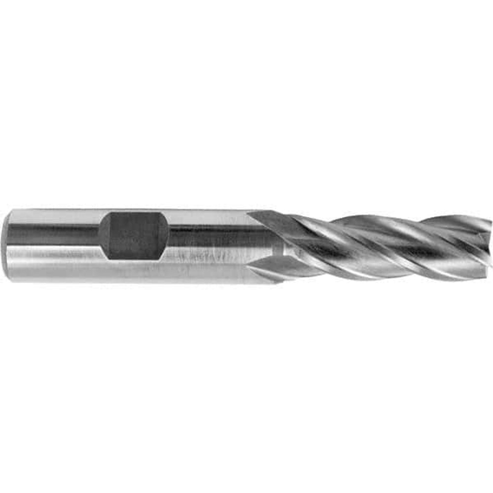 Melin Tool 11764 Square End Mill: 0.5906'' Dia, 1-3/8'' LOC, 1/2'' Shank Dia, 3-3/8'' OAL, 4 Flutes, Cobalt