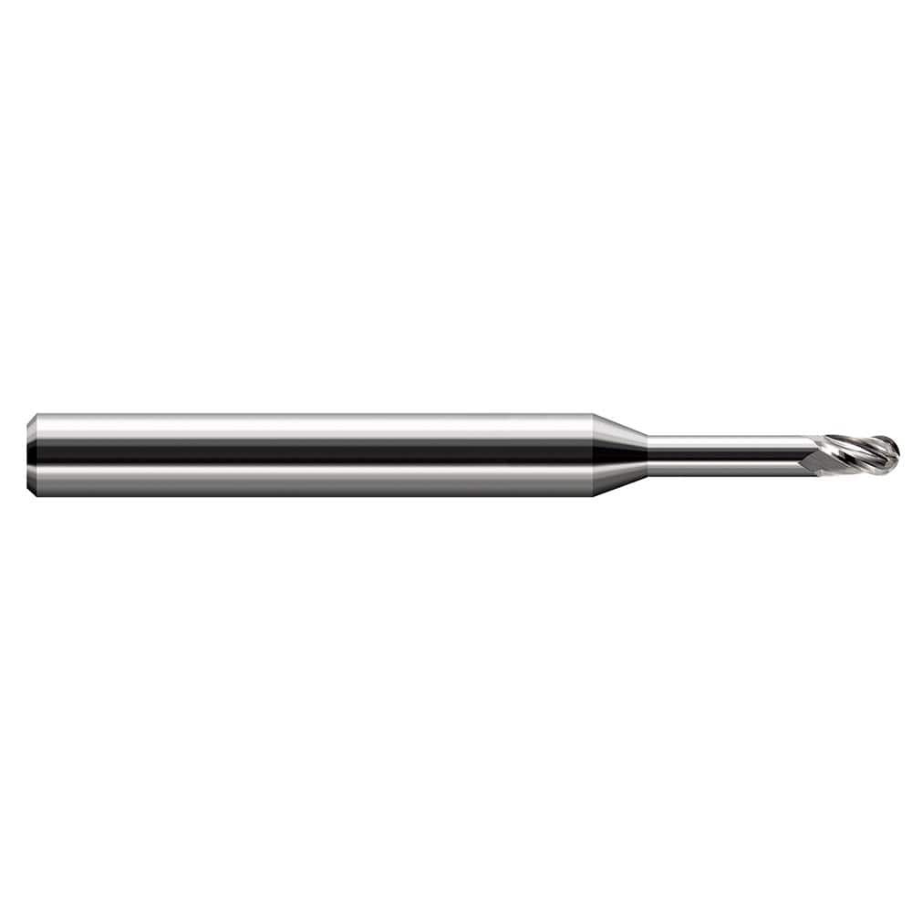 Harvey Tool 860640 Ball End Mill: 0.04" Dia, 0.06" LOC, 3 Flute, Solid Carbide