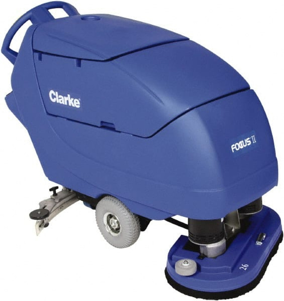 Clarke 05395A Floor Scrubber: Battery, 26" Cleaning Width, 0.75 hp, 200 RPM