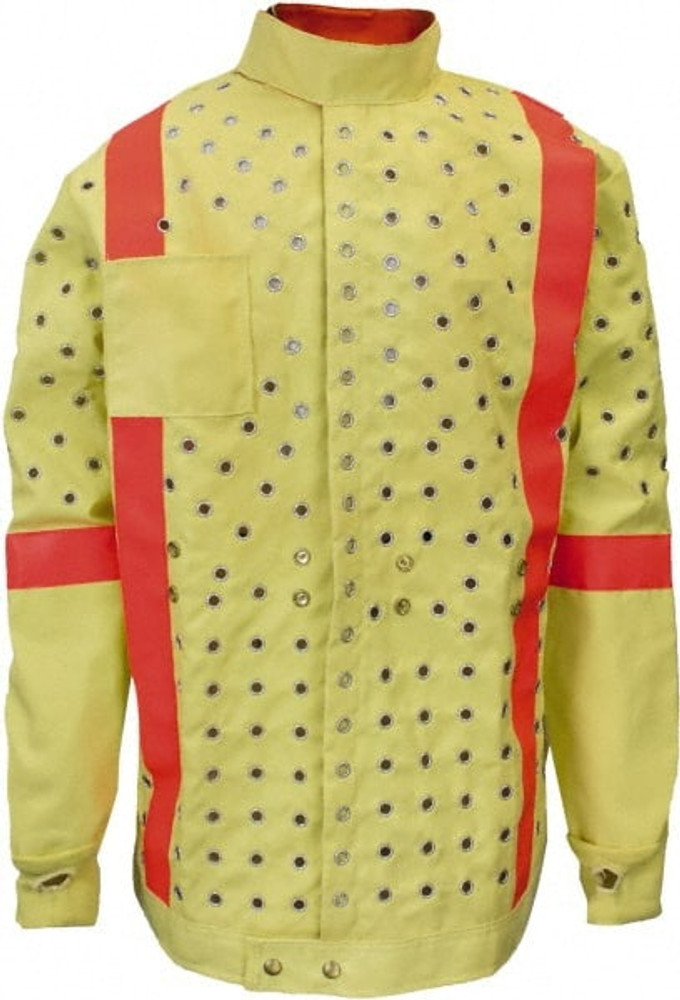 National Safety Apparel C35KV071MD Rain & Chemical Resistant Jacket: Medium, Yellow, Kevlar