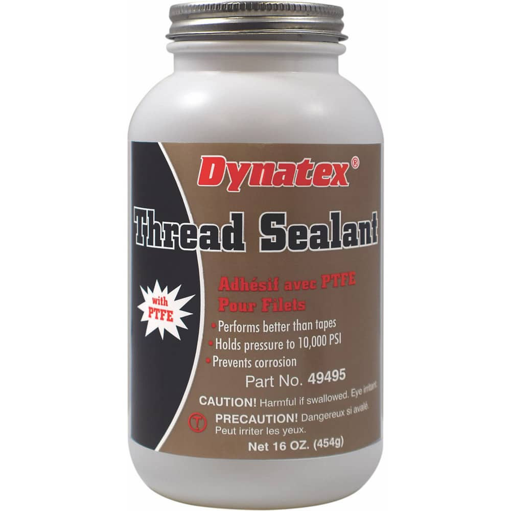 Dynatex 143470 Threaded Pipe Sealants; Form: Paste ; Container Size: 16 oz ; Container Type: Bottle ; Strength: High ; Color: White