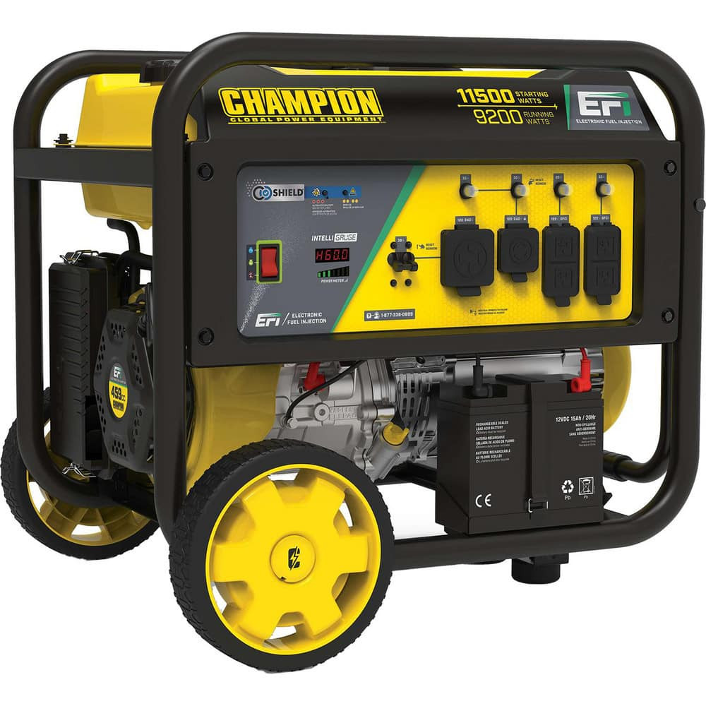 Champion Power Equipment 100485 Portable Power Generator: Gasoline, 9,200W, 11.5 h, Recoil & Electric