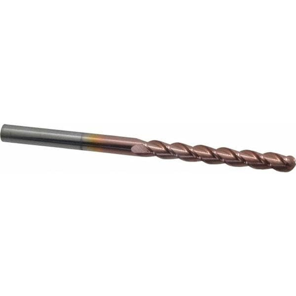 Accupro 12184539 Ball End Mill: 0.375" Dia, 3" LOC, 3 Flute, Solid Carbide