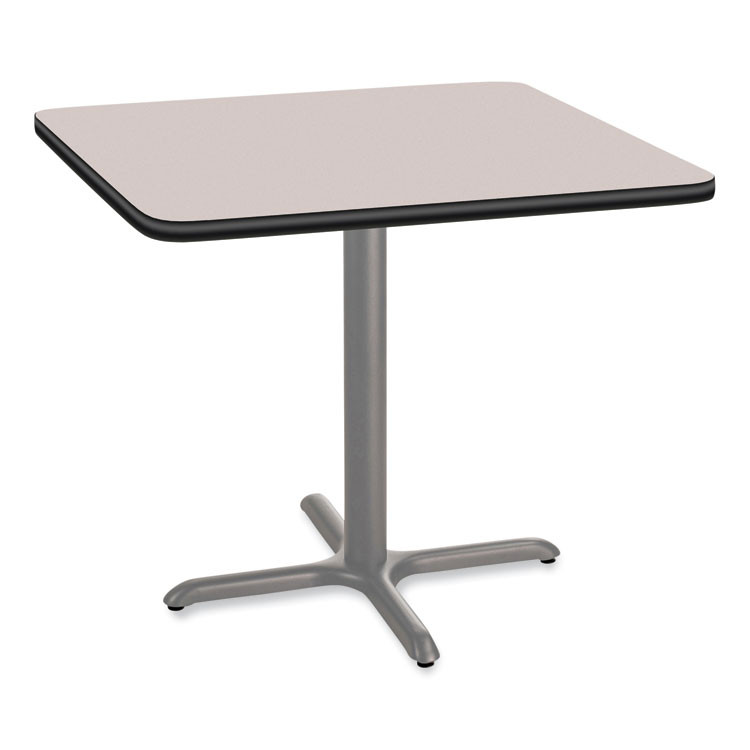 NATIONAL PUBLIC SEATING NPS® CG33636XD1GY Cafe Table, 36w x 36d x 30h, Square Top/X-Base, Gray Nebula Top, Gray Base