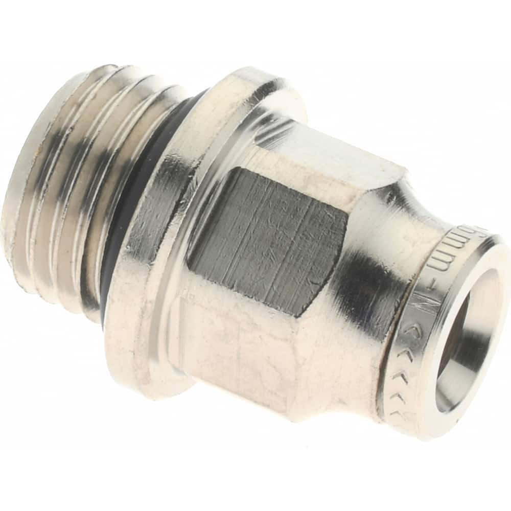 Norgren 102250628 Push-To-Connect Tube to Male & Tube to Male BSPP Tube Fitting: Adapter, Straight, 1/4" Thread