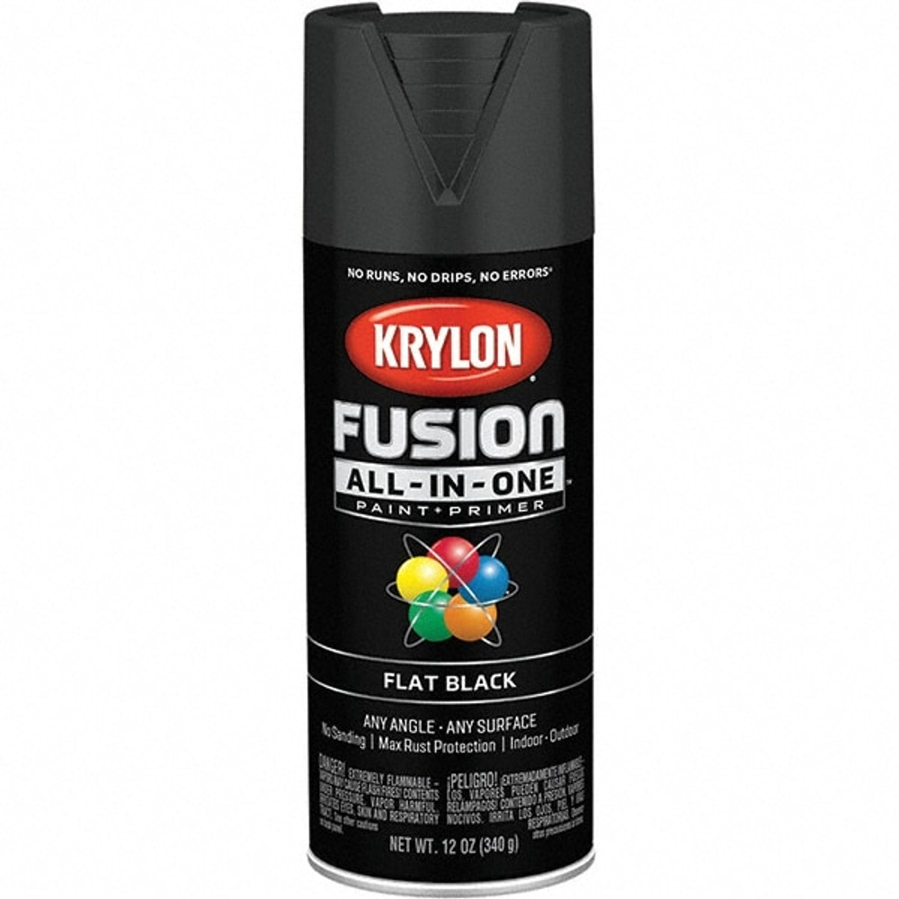 Krylon K02728007 Acrylic Enamel Spray Paint: Black, Flat, 12 oz