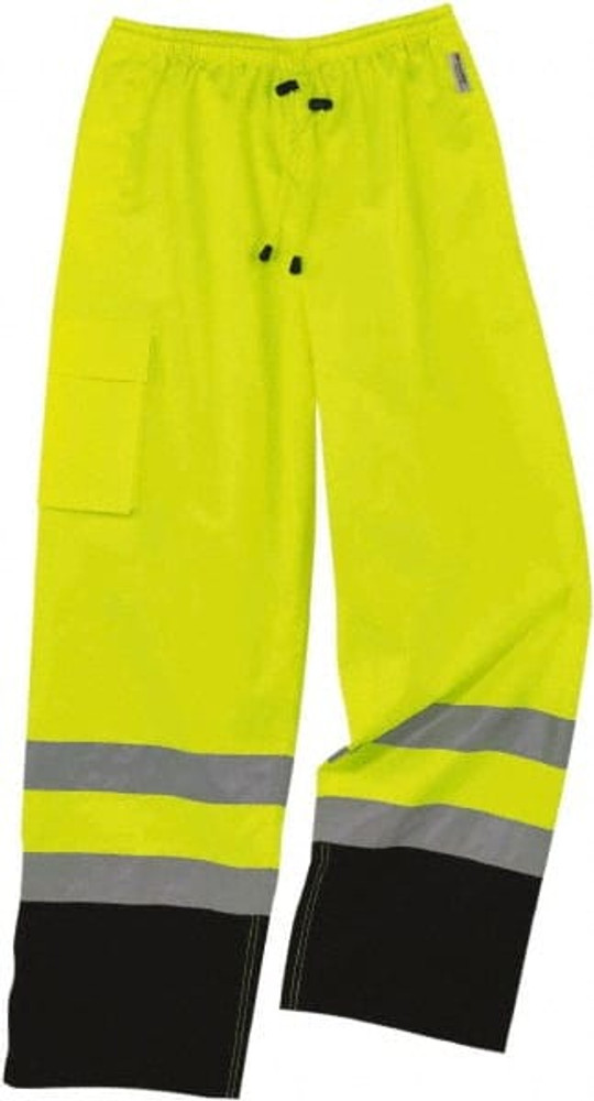 Ergodyne 25428 Rain Pants: Polyester, Drawcord Closure, Lime, 4X-Large