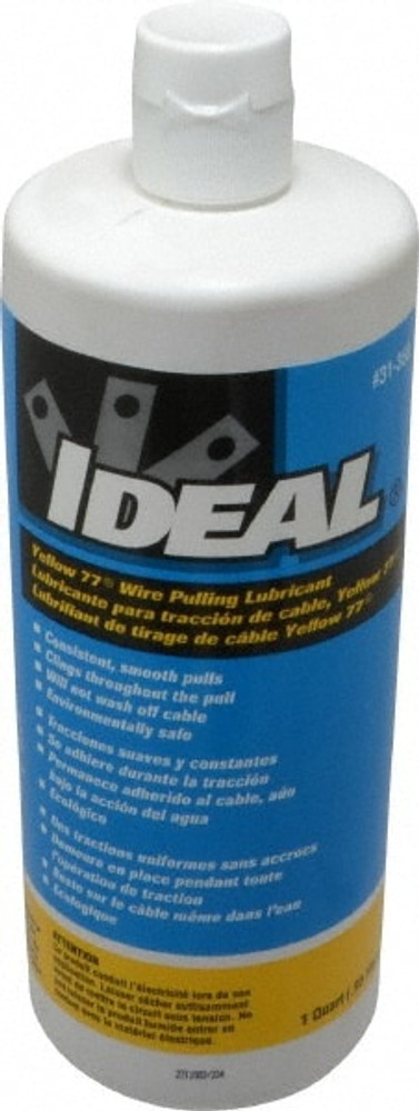 Ideal 31-358 1 Quart Squeeze Bottle, Yellow Wire Pulling Lubricant Gel