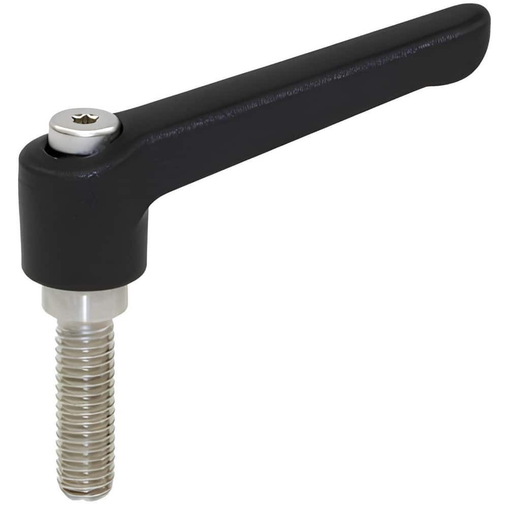 J.W. Winco 8N32S34K Metric Threaded Stud Adjustable Clamping Handle: M8 x 1.25 Thread, 13.5 mm Hub Dia, Fiberglass Reinforced Nylon Thermoplastic