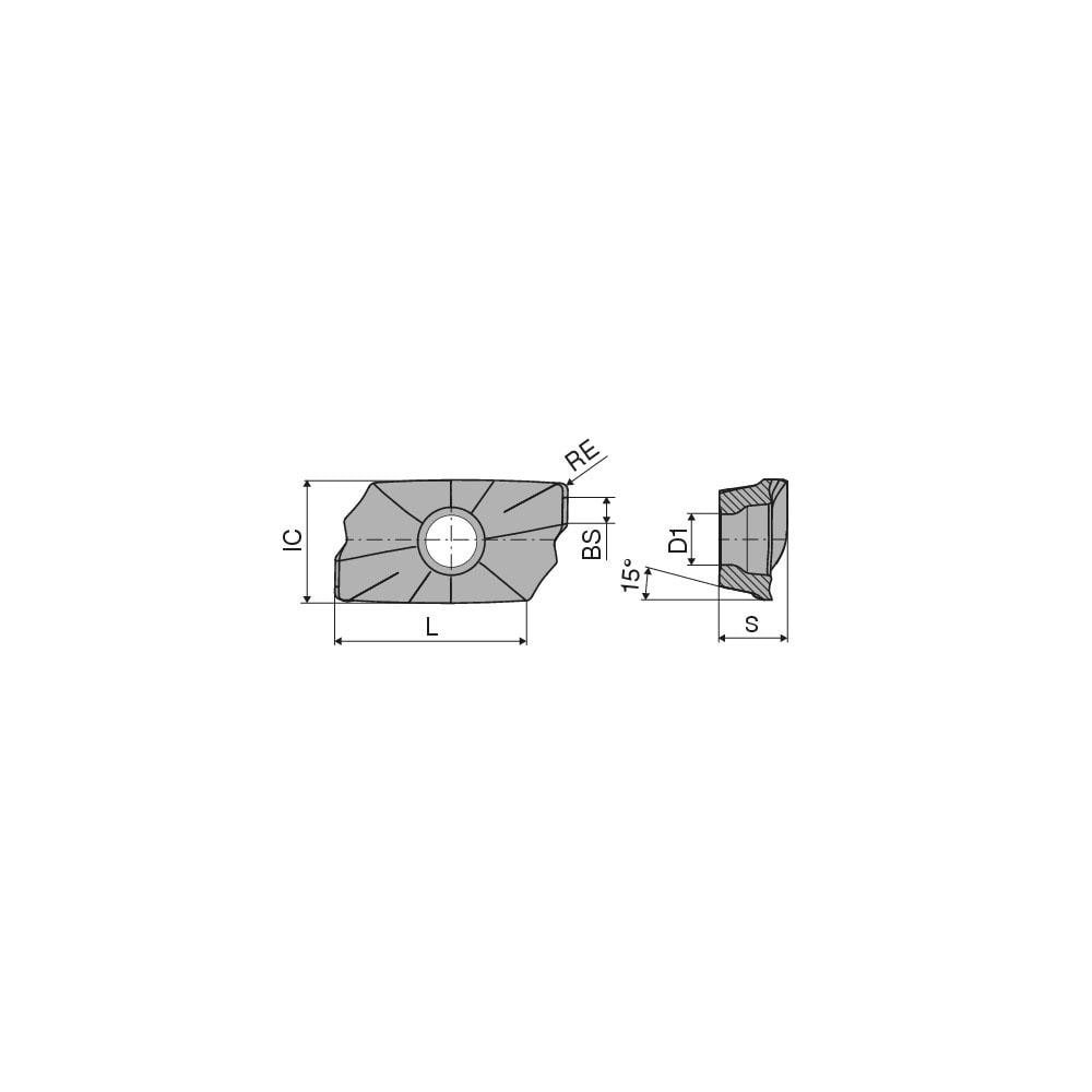 Ceratizit 5114560800 Milling Insert: XDKT 200708ER-M50 CTPK220, CTPK220, Solid Carbide