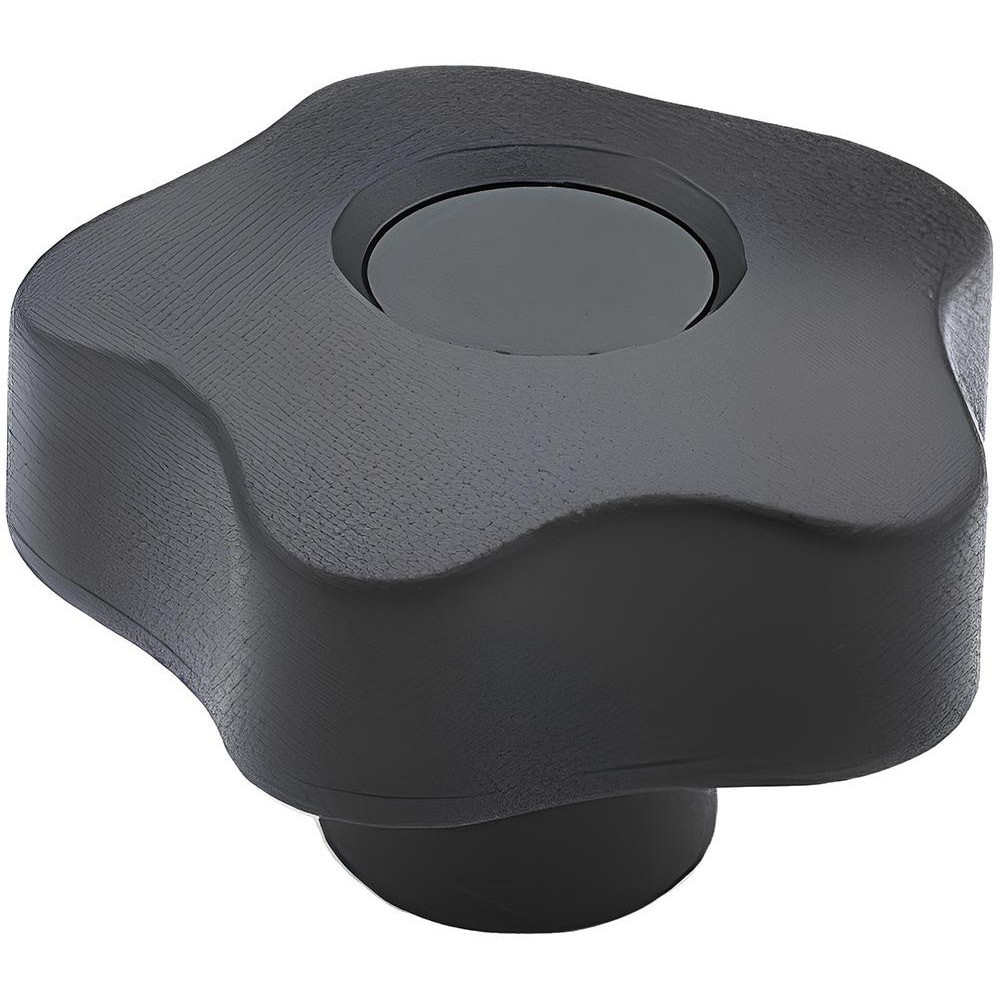 Elesa 969844 Lobed Knob: 1.26" Head Dia, 5 Points, Thermoplastic Elastomer, Black