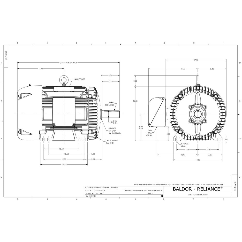 Baldor Reliance EM4110T Industrial Electric AC/DC Motor