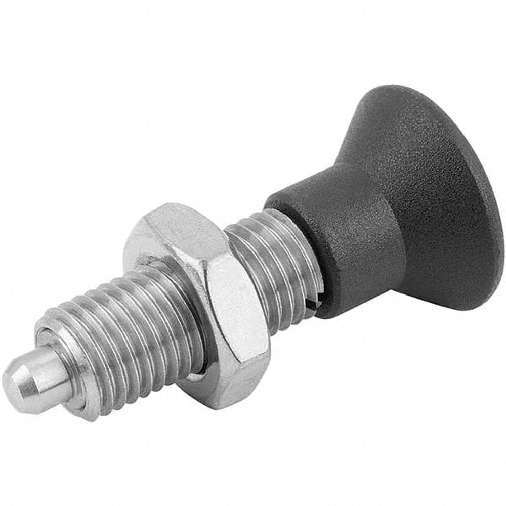 KIPP K0343.12516 M24x2, 50mm Thread Length, 16mm Plunger Diam, Locking Pin Knob Handle Indexing Plunger