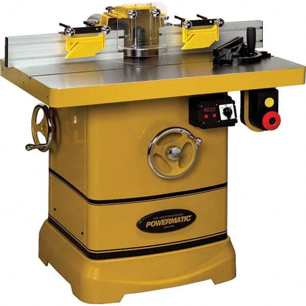 Powermatic 1280101C Wood Shapers; Minimum Speed (RPM): 7500.00 ; Maximum Speed (RPM): 10000.00 ; Number of Spindles: 2 ; Spindle Travel (Inch): 4 ; Floor to Table Height (Inch): 35-1/2