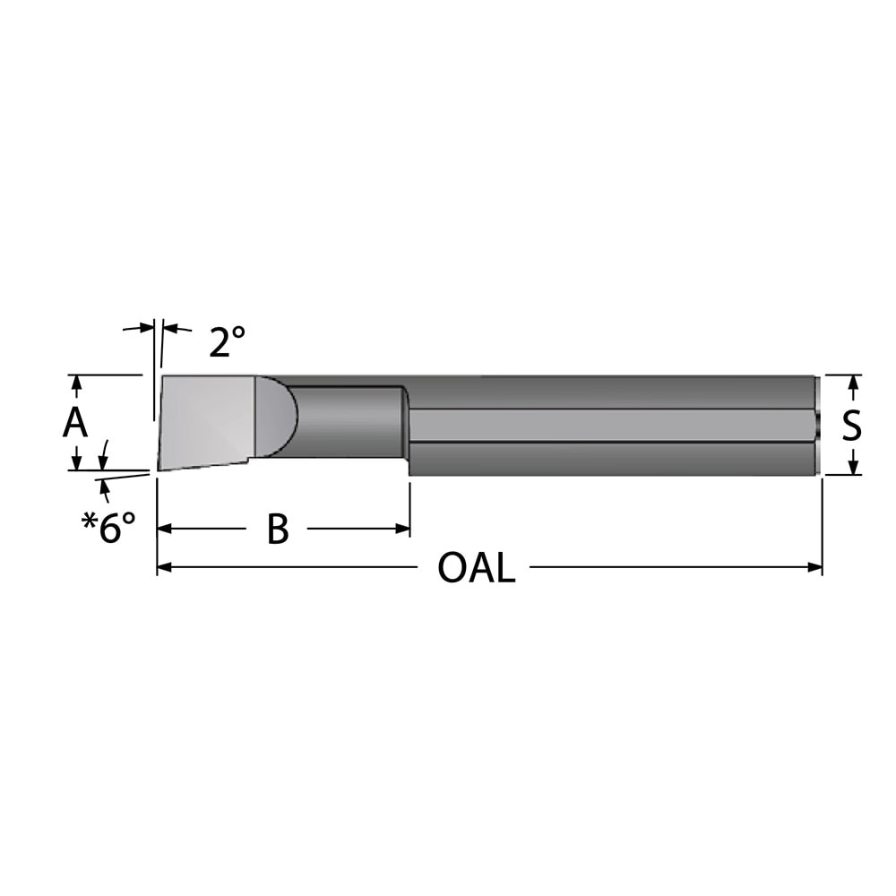 Scientific Cutting Tools B110300A Boring Bar: 0.11" Min Bore, 0.3" Max Depth, Right Hand Cut, Submicron Solid Carbide