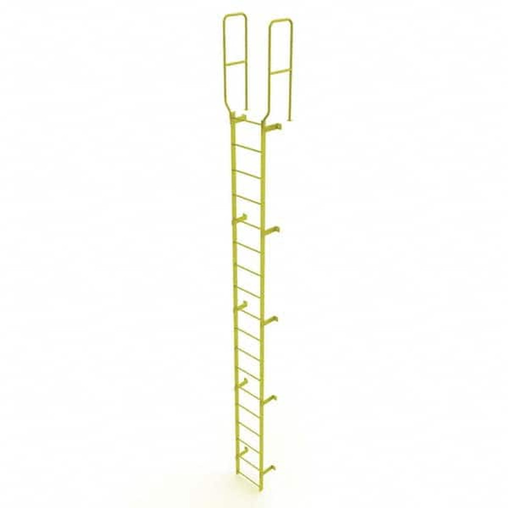 TRI-ARC WLFS0218-Y Steel Wall Mounted Ladder: 17" High, 18 Steps, 350 lb Capacity