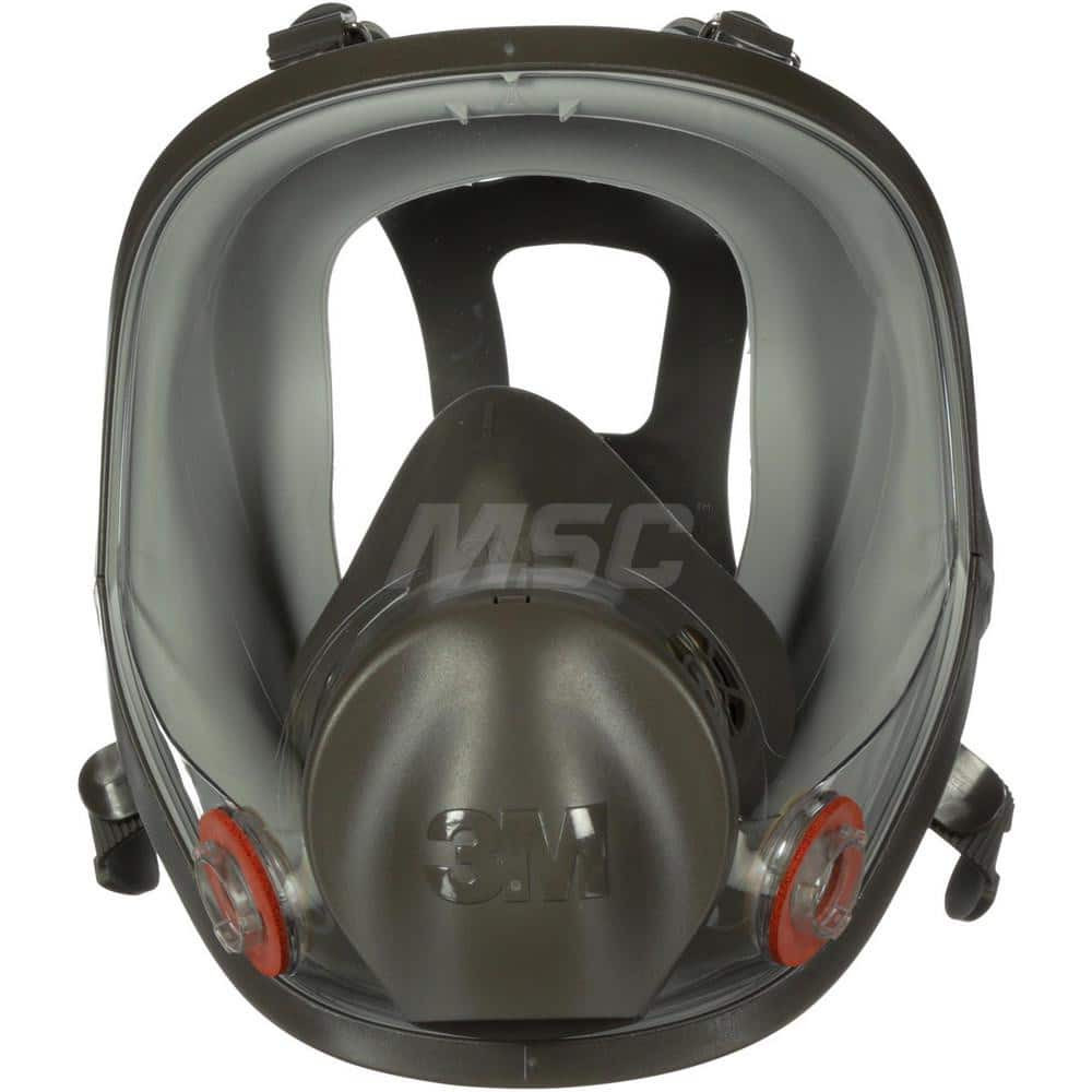 3M 7000002037 Full Face Respirator: Silicone, Bayonet, Large