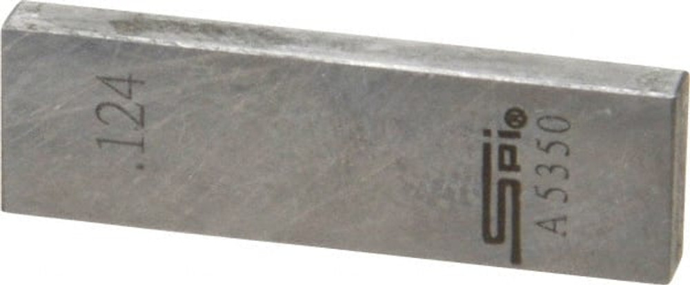 SPI 12-674-8 Rectangle Steel Gage Block: 0.124", Grade 0