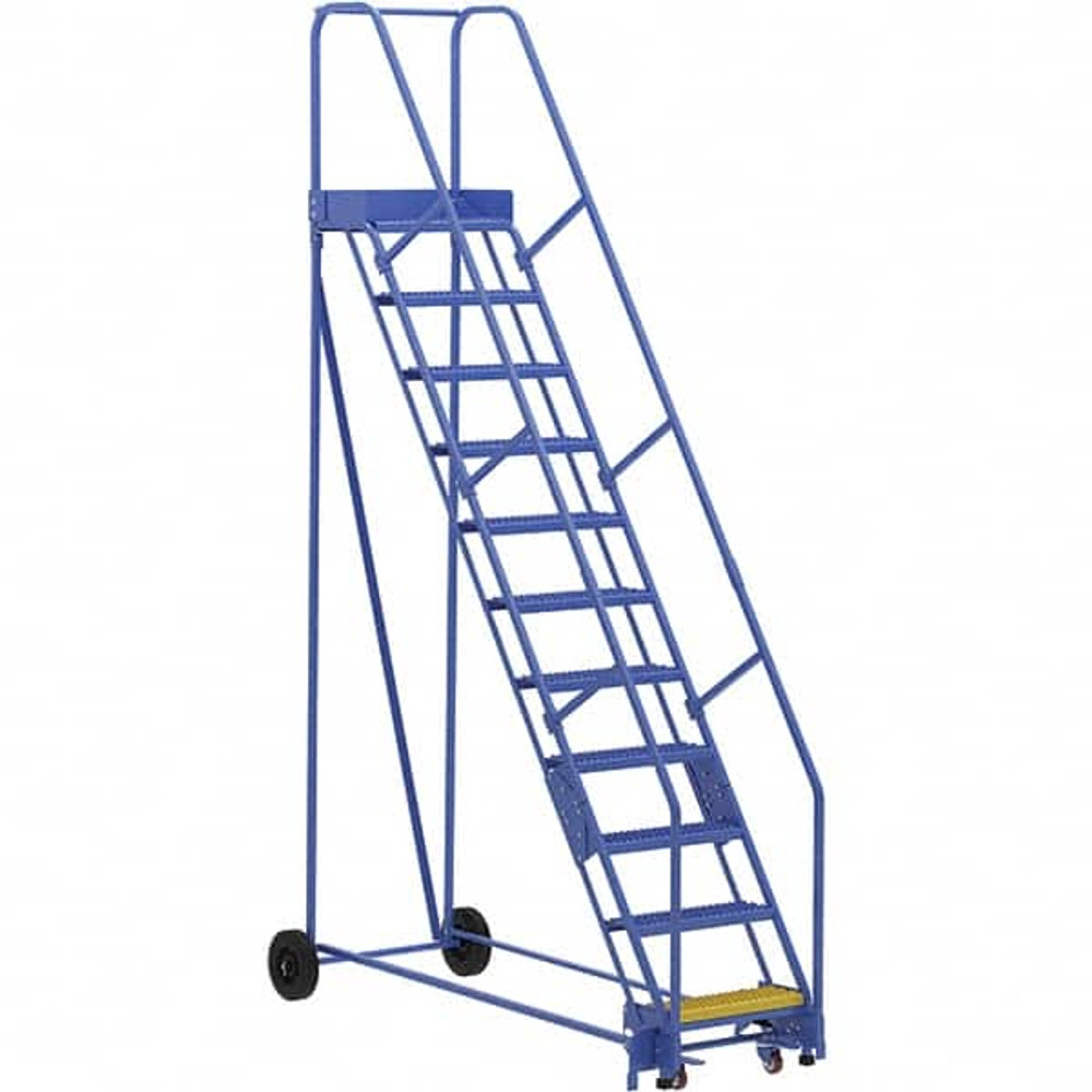 Vestil LAD-11-14-G Steel Rolling Ladder: Type 1A, 11 Step