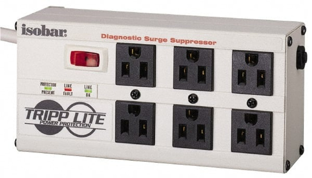 Tripp-Lite ISOBAR6 ULTRA Power Outlet Strips; Amperage: 15.0 ; Voltage: 120V ; Voltage: 120V ; Cord Length: 6ft ; Number Of Outlets: 6 ; Cord Length (Feet): 6