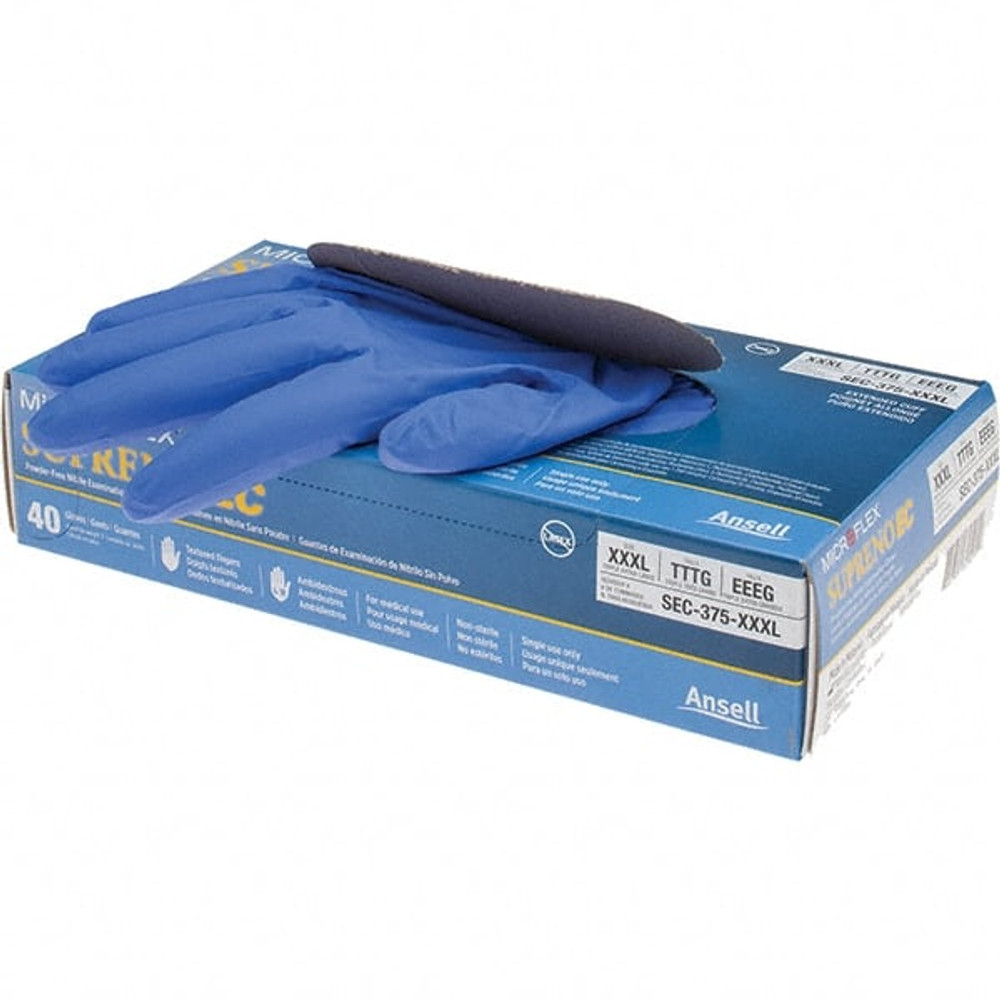 Microflex SEC-375-3XL Series Microflex Supreno Disposable Gloves: Size 3X-Large, 5.5 mil, Uncoated-Coated Nitrile, Medical Grade, Unpowdered