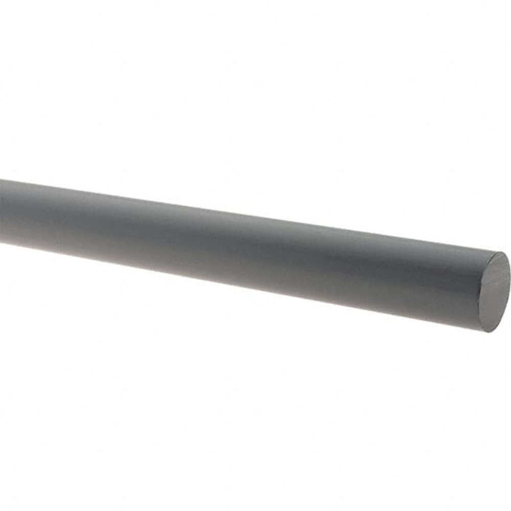 MSC 5513885 Plastic Rod: Polyvinylchloride, 5' Long, 5/8" Dia, Gray
