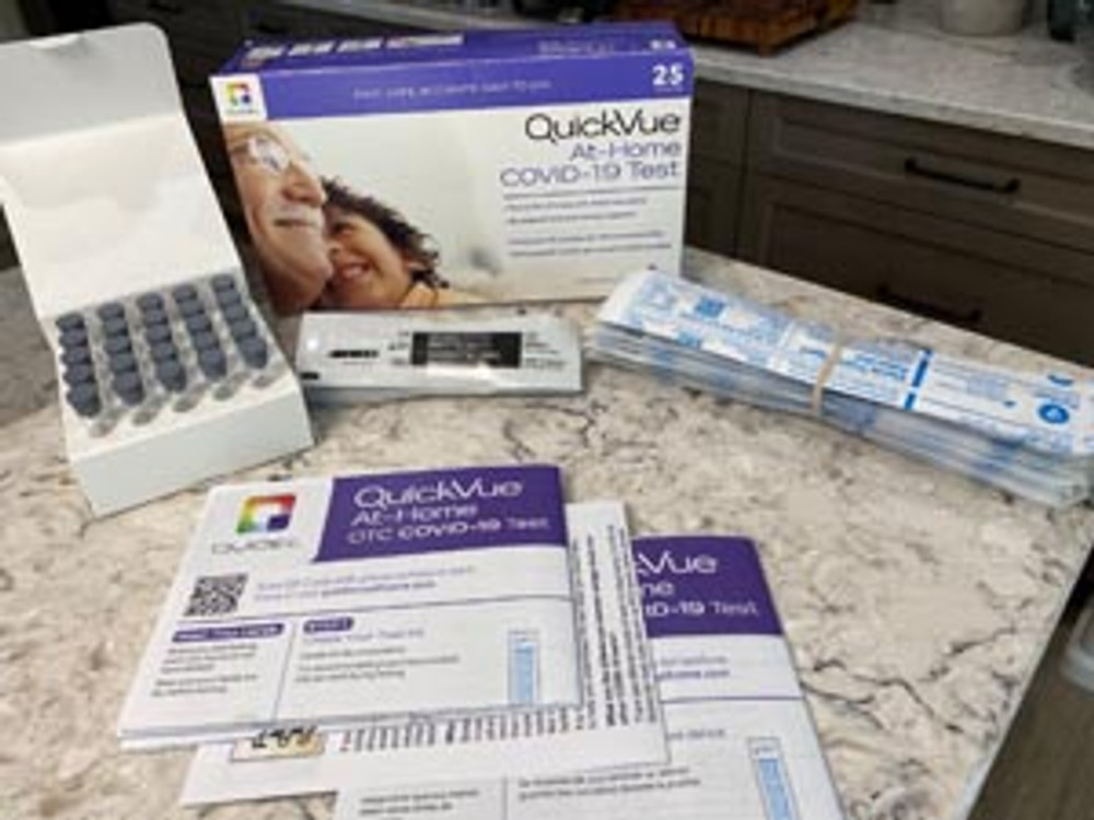 Quidel Corporation  20398 QuickVue At-Home OTC COVID-19, 25 test/kit (Products cannot be sold on Amazon.com or any other 3rd party platform) (Continental US Only - including Alaska & Hawaii) (Extended Dating, see Letter; Orders are Non-Cancellable; I