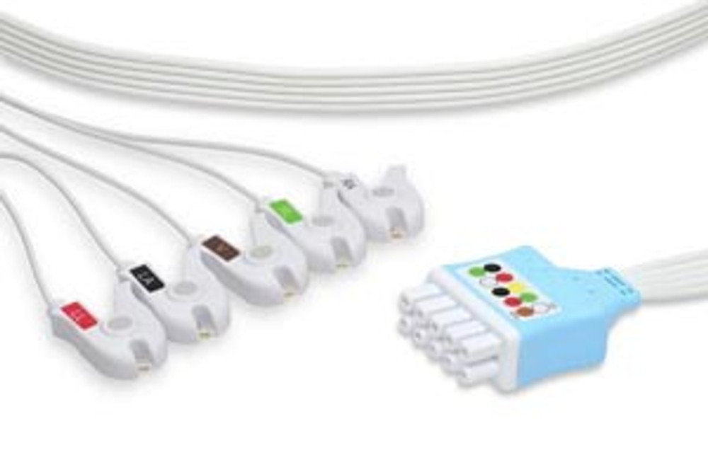 Cables and Sensors  LQ5-90DP0 Disposable ECG Leadwire, 5 Leads Pinch/Grabber, 10/bx, GE Healthcare > Marquette Compatible w/ OEM: DLP-05AD-40AM-0100, DLP-05BD-40AM-0100, 2052104-006, 2052104-007, 2052133-006, 2052133-007, 33112, DLP-05AD-40AM-0100 (D