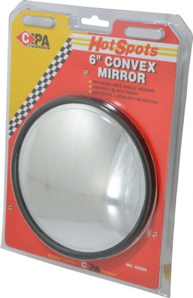 Value Collection 48600 Automotive Full Size Convex Round Mirror with L Bracket