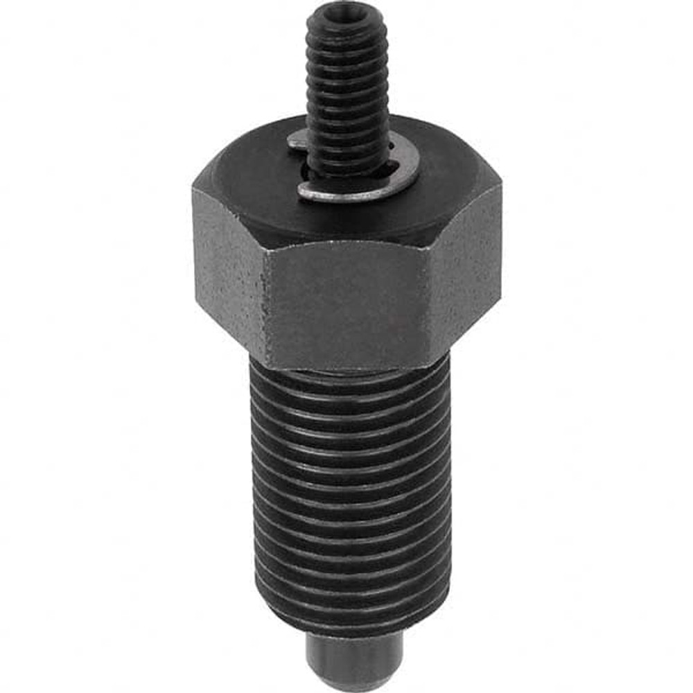 KIPP K0341.01105AL 3/8-24, 15mm Thread Length, 5mm Plunger Diam, Hardened Locking Pin Knob Handle Indexing Plunger