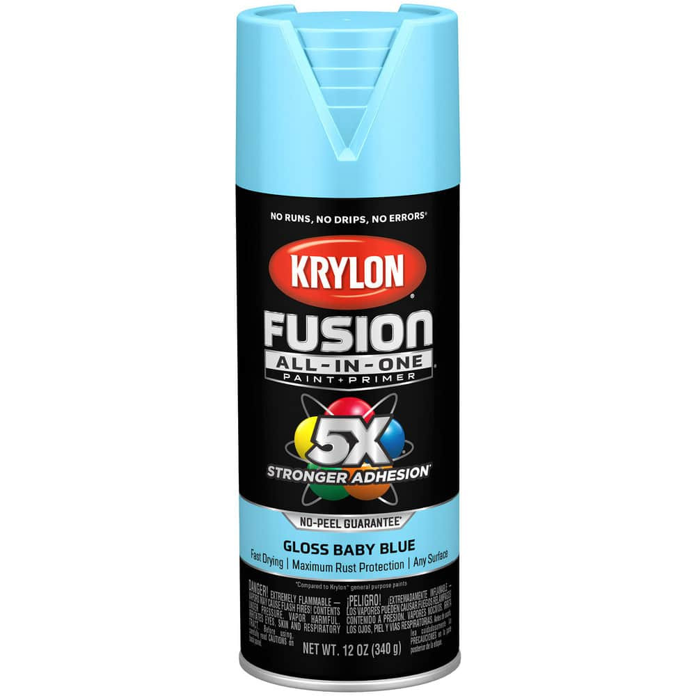 Krylon K02840007 Spray Paints; Product Type: Spray Paint ; Type: Spray Paint ; Color: Baby Blue ; Finish: Gloss ; Color Family: Blue ; Container Size (oz.): 12.000