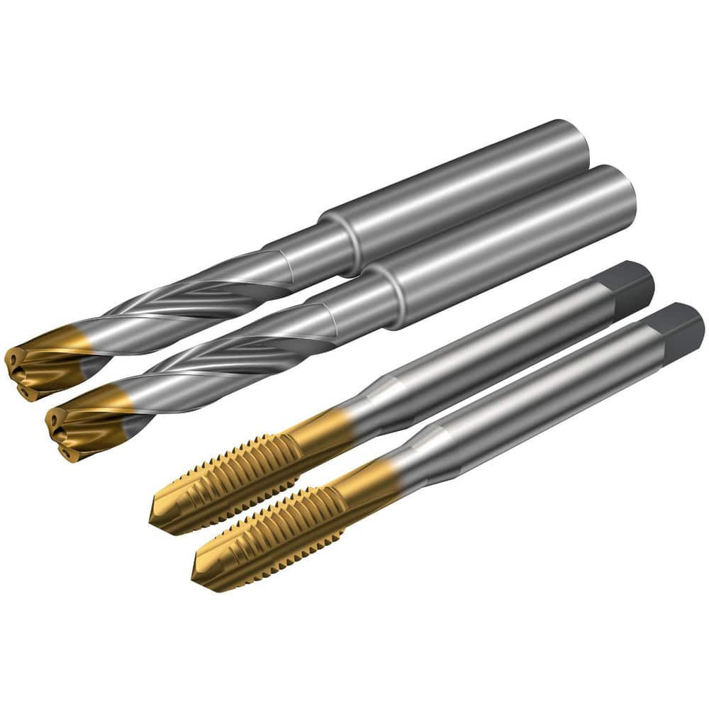 Sandvik Coromant 8522189 Tap & Drill Sets; Minimum Tap Thread Size (mm): M8x1.25 ; Maximum Tap Thread Size (mm): M8x1.25 ; Maximum Drill Size (mm): 8.50 ; Minimum Drill Size (mm): 6.80 ; Tap Type: Spiral Point ; Tap Coating/Finish: TiAlN