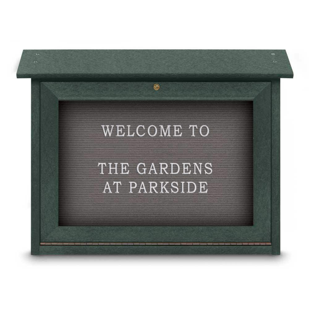 United Visual Products UVDSSM2418LB-WO Enclosed Letter Board: 24" Wide, 18" High, Fabric, Gray