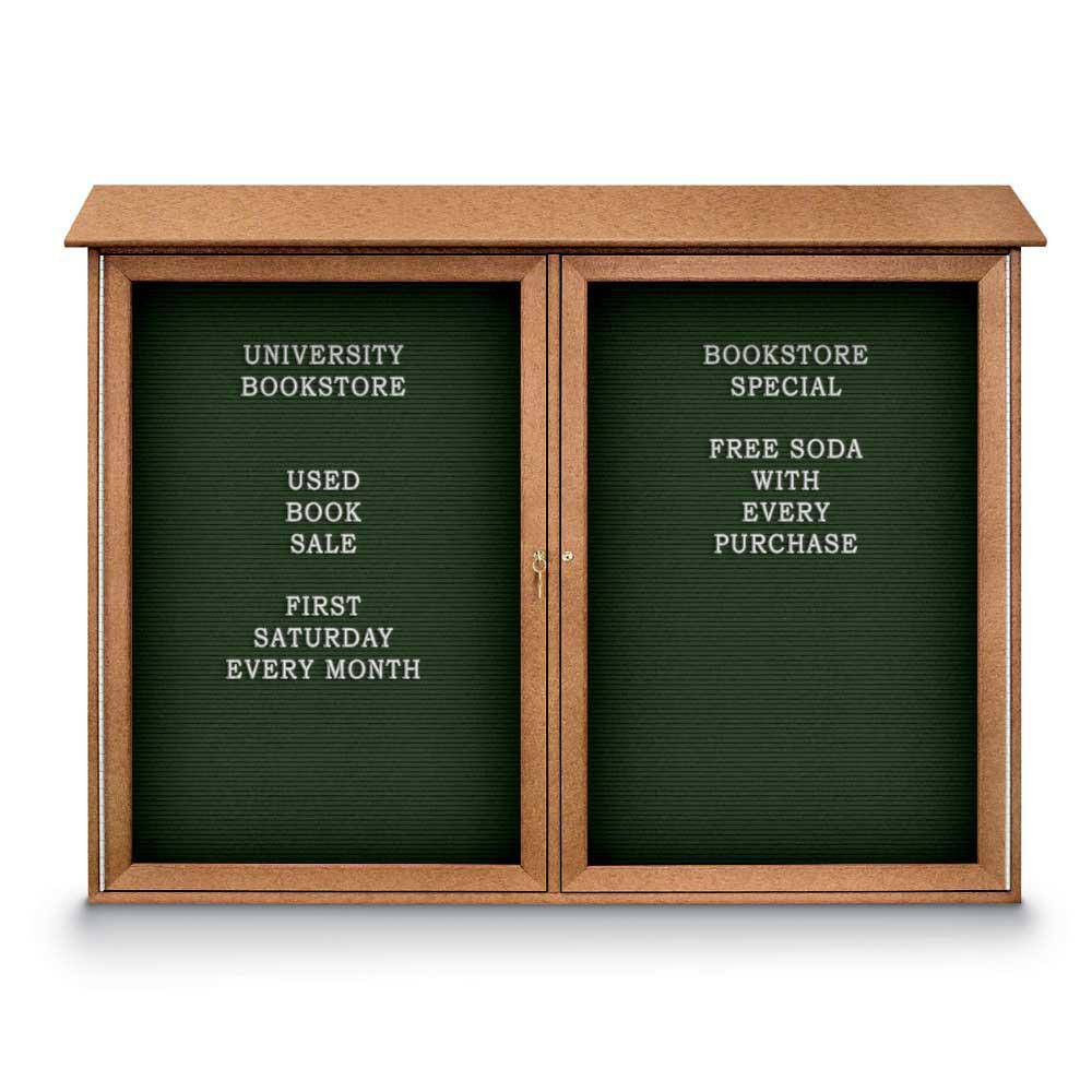United Visual Products UVDD5240LB-CEDA Enclosed Letter Board: 52" Wide, 40" High, Fabric, Woodland Green