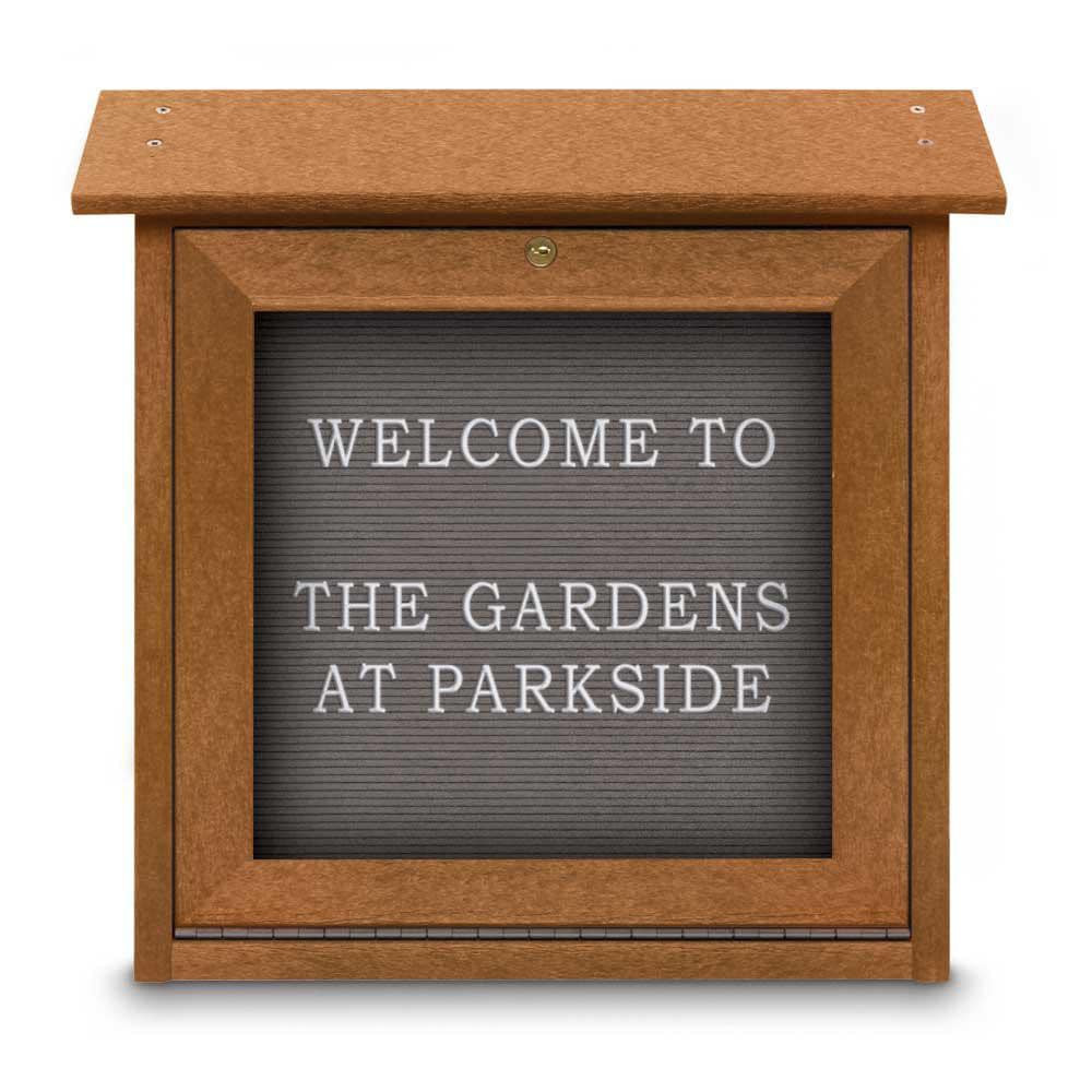 United Visual Products UVDSSM1818LB-LT Enclosed Letter Board: 18" Wide, 18" High, Fabric, Gray