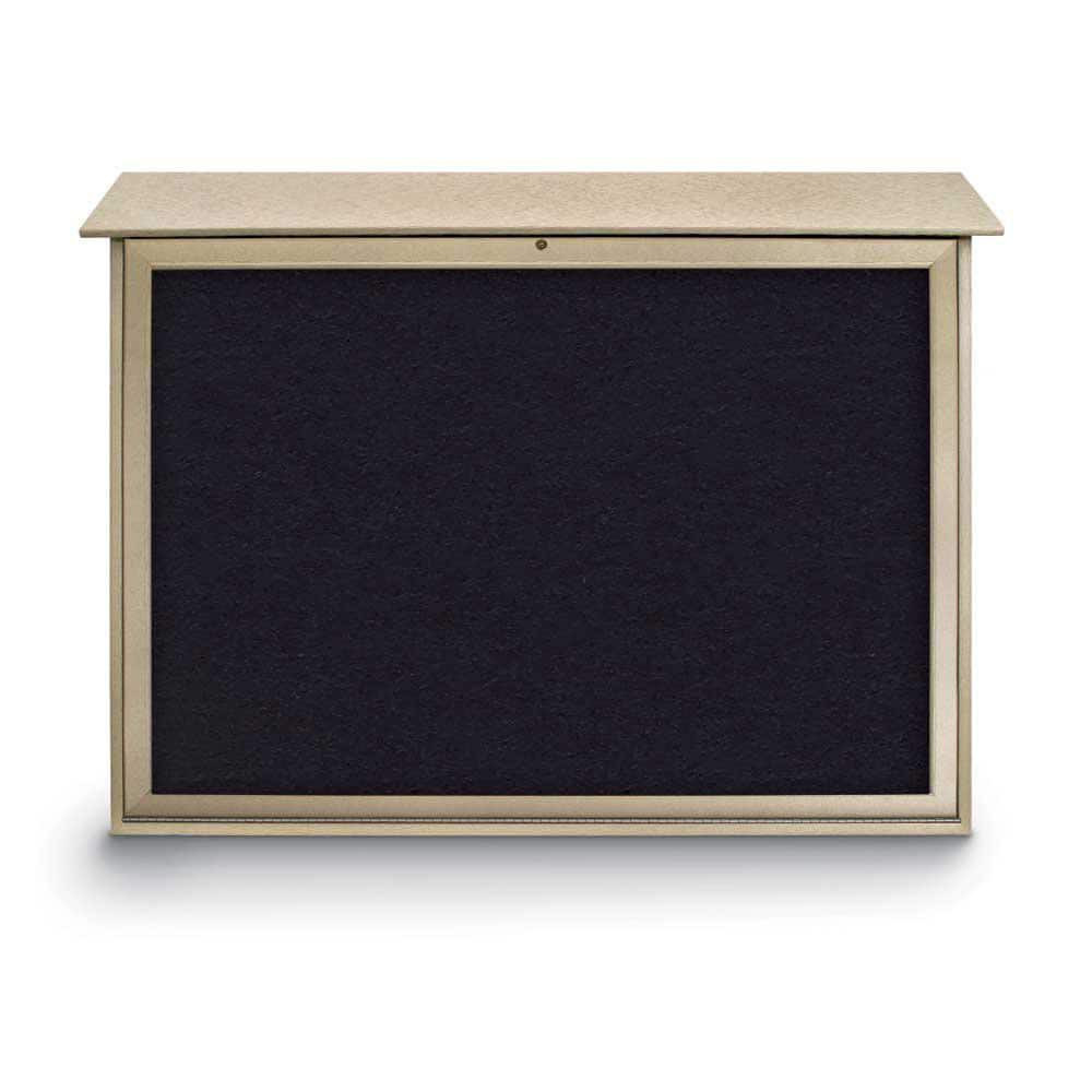 United Visual Products UVSDB5240-SAND- Enclosed Recycled Rubber Bulletin Board: 52" Wide, 40" High, Rubber, Black