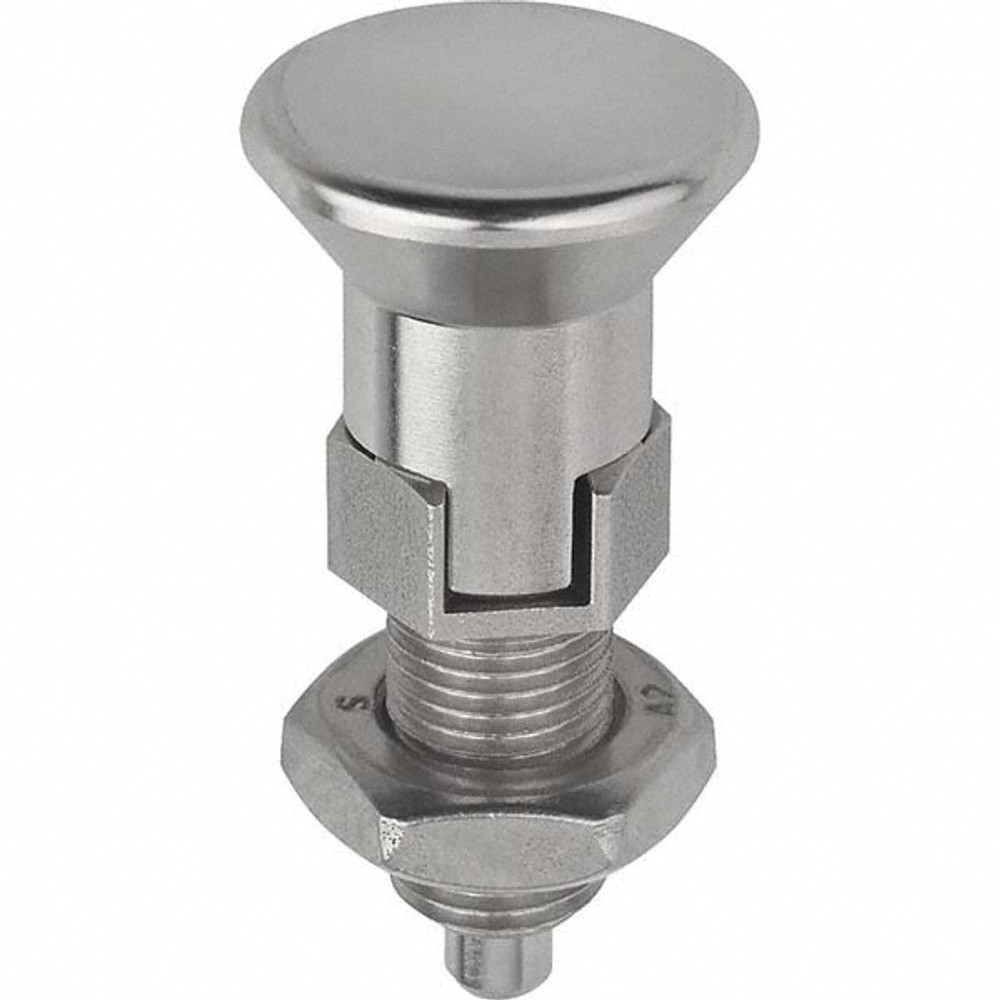 KIPP K0632.114412AO 3/4-16, 25mm Thread Length, 12mm Plunger Diam, Locking Pin Knob Handle Indexing Plunger