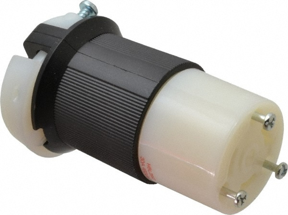 Hubbell Wiring Device-Kellems HBL2643 Locking Inlet: Connector, Industrial, L8-30R, 480V, Black & White