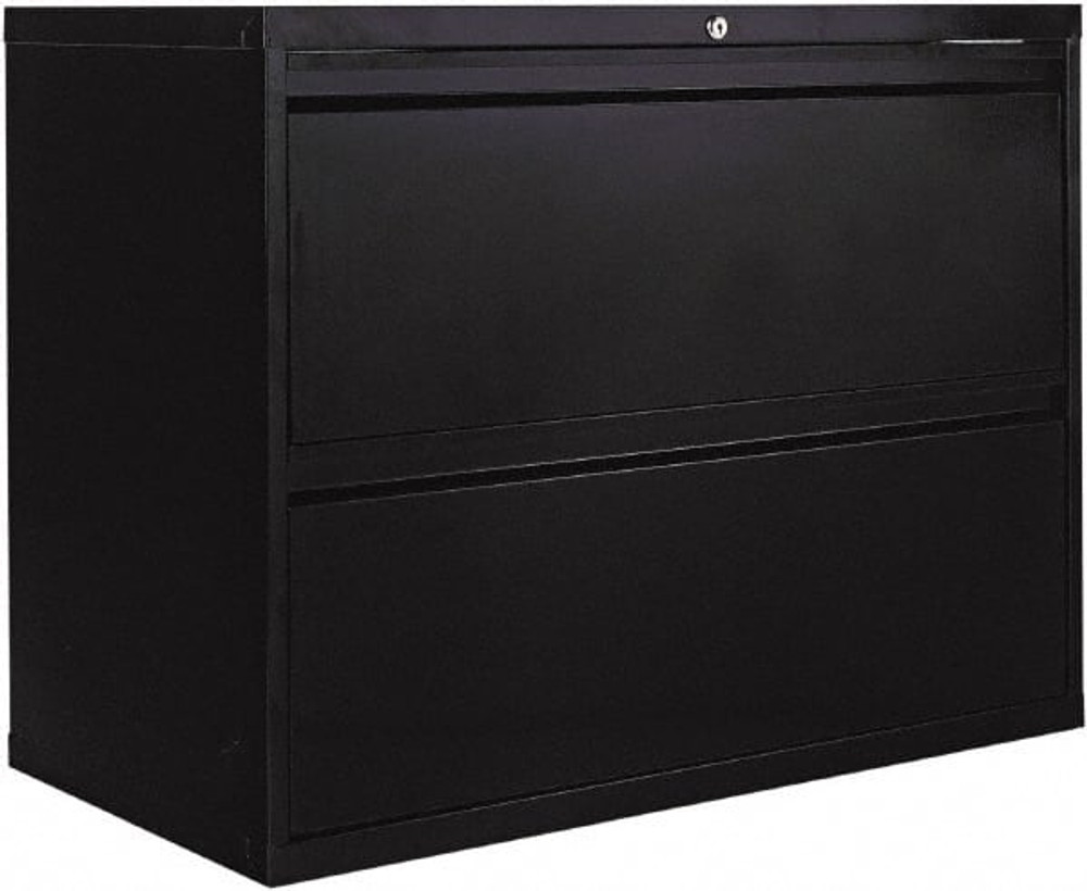 ALERA ALEHLF3629BL Horizontal File Cabinet: 2 Drawers, Steel, Black