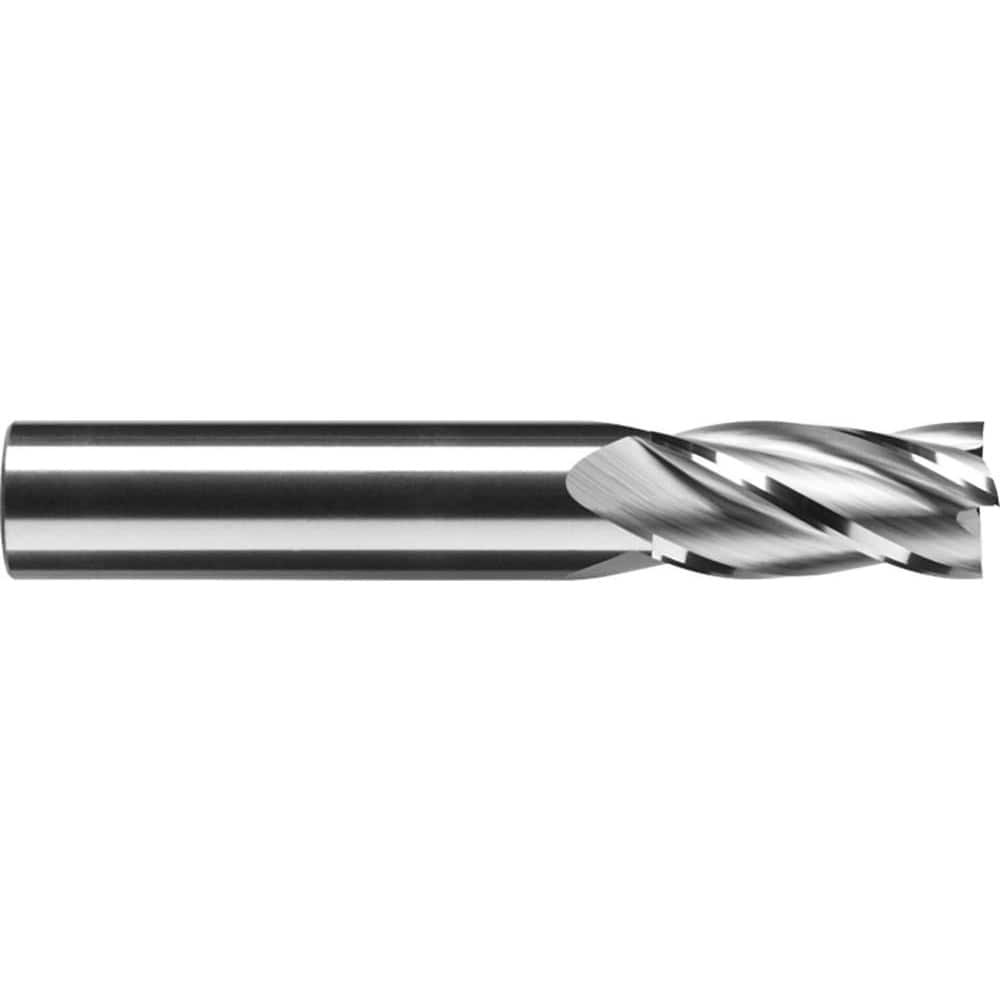 RobbJack C1-401-06 Square End Mill: 3/16'' Dia, 5/8'' LOC, 3/16'' Shank Dia, 2'' OAL, 4 Flutes, Solid Carbide