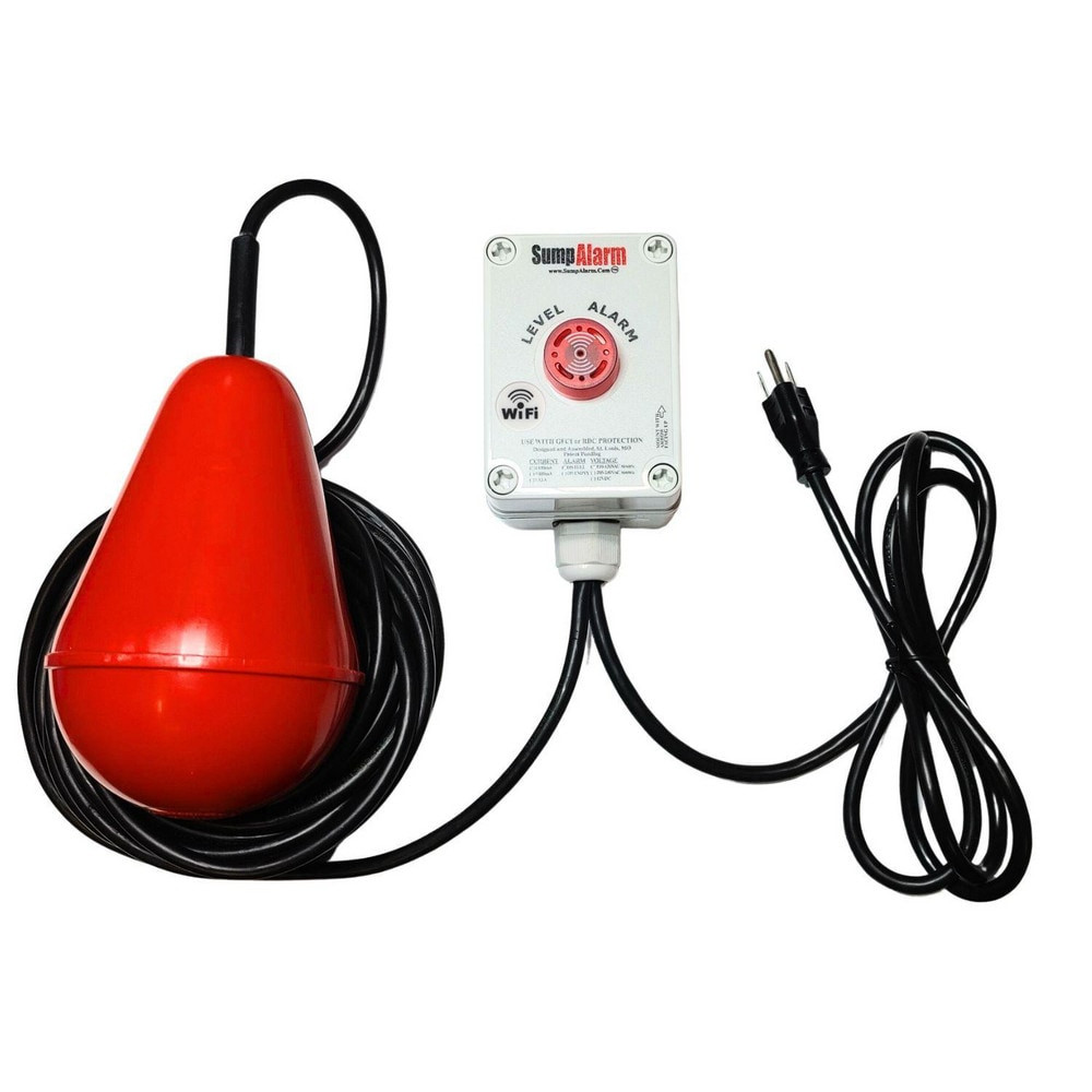 Sump Alarm SA-1L-100SB-WIF High-Water Alarms; Voltage: 100-120 VAC; Maximum Operating Temperature C: 60.000; Material: Polycarbonate; Alarm Level: Email; Red warning light; Text; 90DB Horn; Phone Call; For Use With: Sewage; Grinder Pump; Septic Tank;